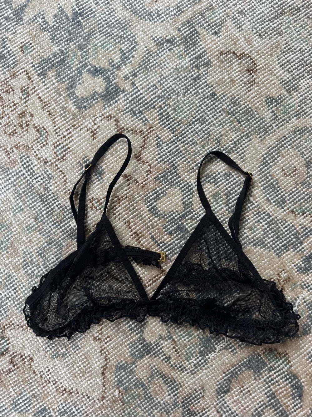 Free People Black Mesh Triangle Bra